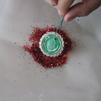 shaking off loose glitter
